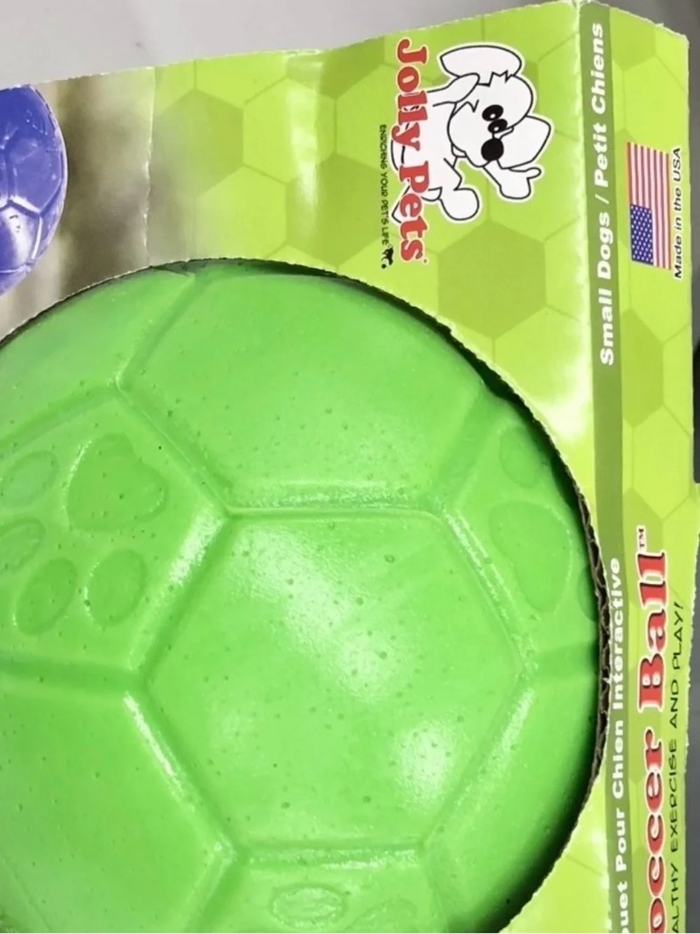 NEW JOLLY PETS Dog Toy Soccer Ball 6” for Small Dog Green Apple